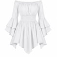 thumbnail image 3 of Halloween for Girls,Girls Casual off Shoulder Ruffled Dresses Pirate Dress Pirate Themed Outfit for Toddler Girl Halloween Character Dress,White,3-4 Years, 3 of 6