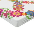 thumbnail image 2 of Ambesonne Colorful Fitted Sheet, Peace Equality Flower, Twin XL Size, Multicolor, 2 of 3