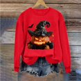 thumbnail image 6 of Jsaierl Halloween Sweatshirts for Women Plus Size Pumpkin Graphic Pullovers Fall Loose Fit Round Neck Long Sleeve Sweater Tops Halloween Clothes, Sizes S-2XL, 6 of 7