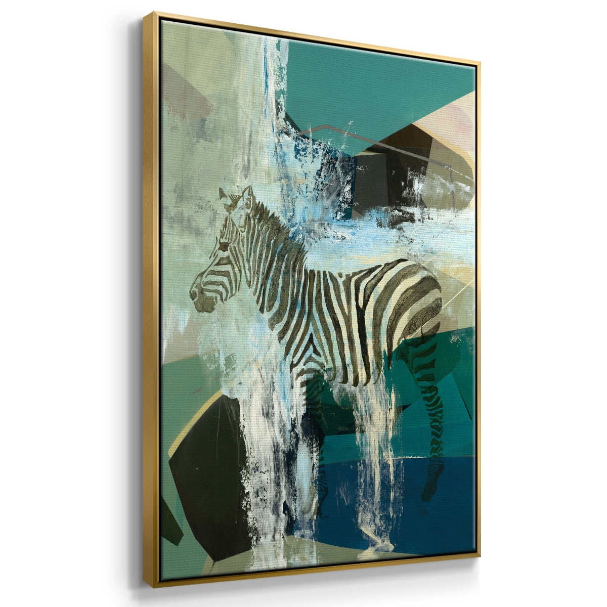 Crossing the Lines Framed Premium Gallery Wrapped Canvas - Ready to Hang - 17 x 25 - Gold Floating Frame