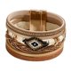 thumbnail image 2 of Pulsera multicapa envolvente, joyería, regalos, pulsera boho hecha a mano, cuerda trenzada Caqui, 2 of 9