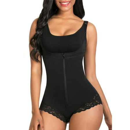 

Oliva Shapewear for Women Tummy Control Fajas Colombianas Body Shaper Zipper Open Bust Bodysuit Black L