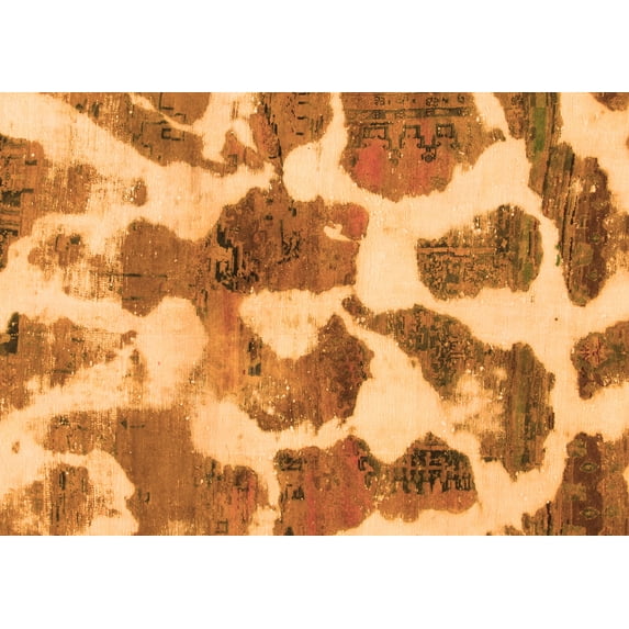 Ahgly Company Indoor Rectangle Oriental Orange Modern Area Rugs, 2' x 3'