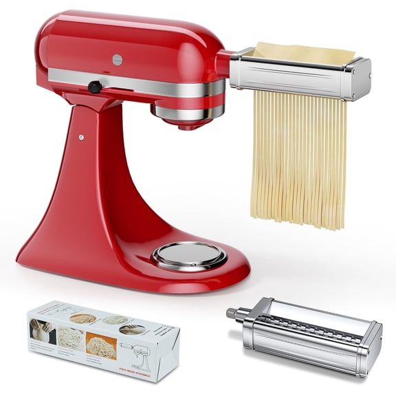 Pasta Maker Attachment for all KitchenAid Stand Mixer, including Fettuccine Cutter