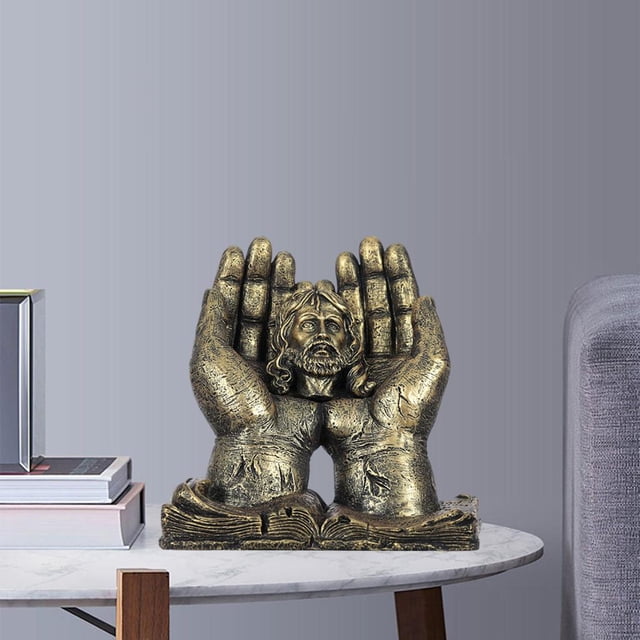 Estatua de resina de adorno de estatuilla religiosa para sala de , hogar, escritorio, , decoración, arte, manualidades, Mano tenencia cristo Macarena Estatua religiosa