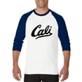 thumbnail image 1 of MmF - Mens Raglan Sleeve Baseball T-Shirts, up to Size 3XL - California Cali, 1 of 4