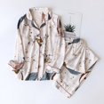 thumbnail image 2 of Pijama de viscosa de manga larga para mujer, traje de dormir largo de talla grande 3XL, ropa de dormir para el hogar, primavera y verano, 100%, 2 of 3