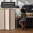 thumbnail image 6 of Red Lantern 5 ft. Tall Window Pane Shoji Screen - Walnut - 4 Panels, 6 of 7