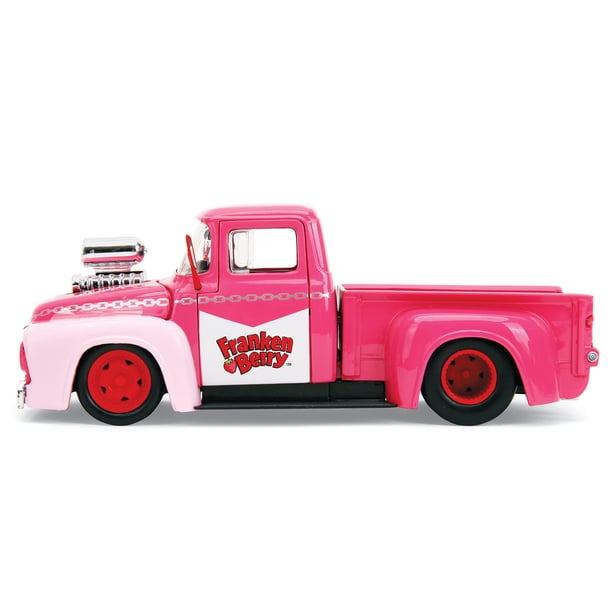 1956 Ford F-100 Pink Pickup with Franken Berry Figure - Jada 1/24