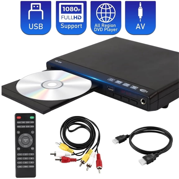 DVD Player for TV, Simple DVD Player with AV Output and Remote Control for Movies and Music
