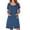 Dark Blue, variant on Women Zipper Front House Coat Short Sleeves Robe Zip Up Bathrobes Short Nightgown with Pockets