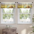 thumbnail image 2 of LALILO Kitchen Curtain Valance Happy Man Green Grass Meadow Rod Pocket Window Curtain 52"x 18" Set of 2, 2 of 5