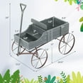 thumbnail image 3 of Gymax Wooden Garden Flower Planter Wagon Plant Bed W/ Wheel Garden Yard Gray, 3 of 10