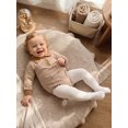 thumbnail image 3 of RUINIXCW Baby Boy Fall Romper Stripe Print Buttons Turn Down Collar Long Sleeve Infant Bodysuits Jumpsuits, 3 of 9