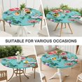 thumbnail image 7 of Round Fitted Tablecloth with Elastic Edges Fits 36"-44" Round Tables Pioneer Colorful Floral Waterproof Table Cover Washable Indoor and Outdoor for Party Kitchen Dinner Banquet Patio Picnic, 7 of 7