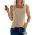 thumbnail image 3 of Women's Cooling Ribbed Camisole: Seamless Sleeveless Tank Top with Stretch, Breathable Round Neck Vest for Summer & Lounge Wear, 3 of 8