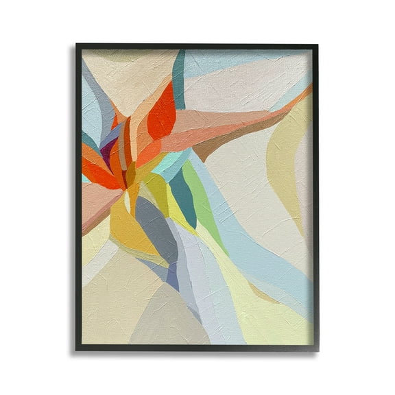 Stupell Industries Asymmetrical Soft Shapes Abstract Painting Black Framed Art Print Wall Art, 11 x 14