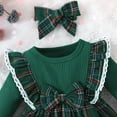 thumbnail image 6 of GYRATEDREAM Christmas Dress for Toddler Baby Girls Long Sleeve Knit Top Stitching Plaid Skirt Xmas Clothes 3M-3T, 6 of 9