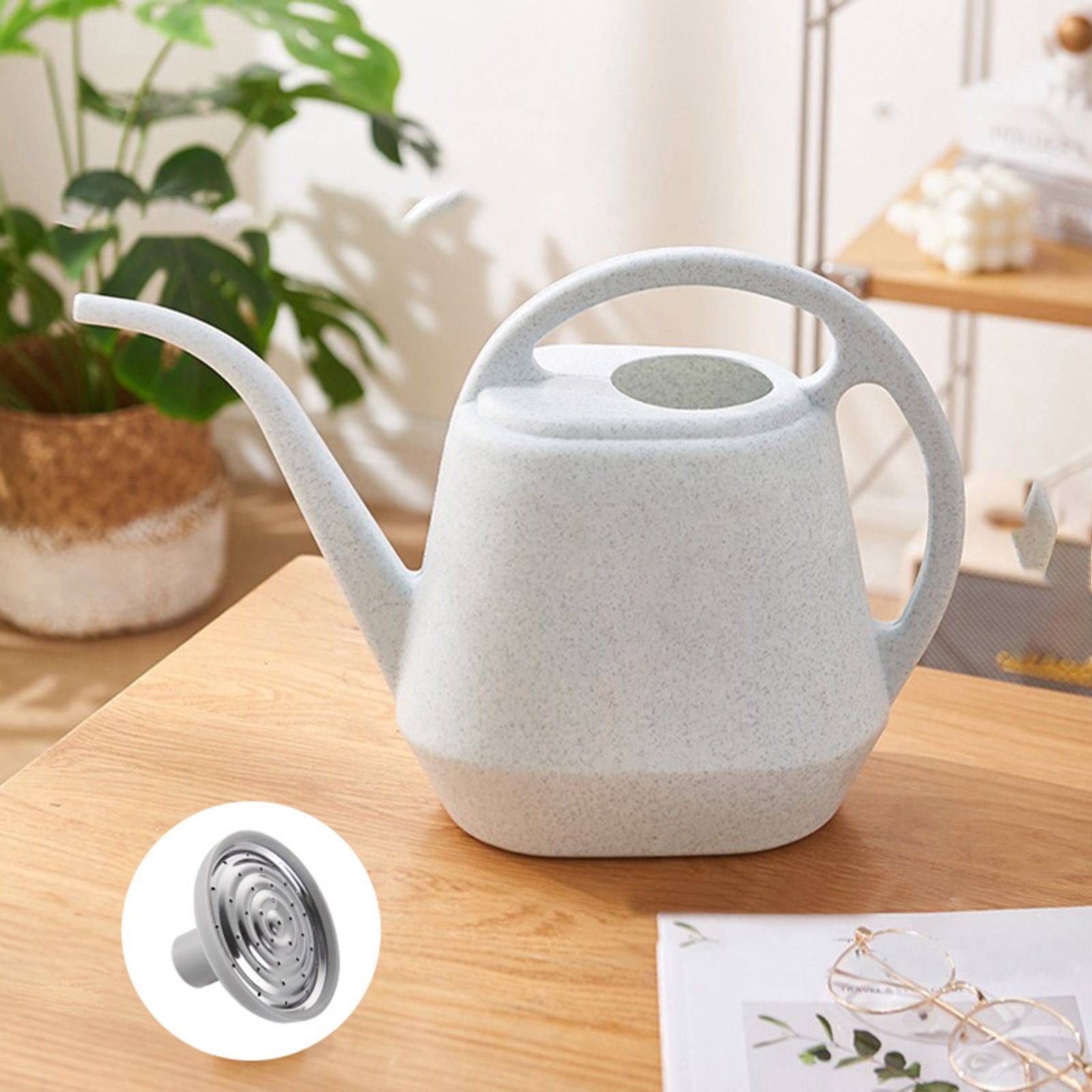 Musatteng 2-in-1 Detachable Shower & Watering Can System - 1 Gallon ABS Set with 5 Spray Modes, for Indoor/Outdoor Use (Floral Design)