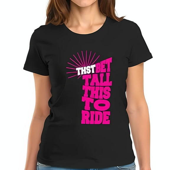 Stylish Black Cotton Short Sleeve T-Shirt with Playful Pink Slogan Design for Casual Wear