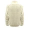 thumbnail image 4 of Lovskoo 2024 Sweaters for Women Turtleneck Casual Solid Color Twisted Flower Long Sleeved Knitted Pullover High Neck Sweater Beige, 4 of 4