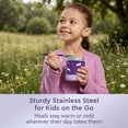 thumbnail image 4 of Bentgo Kids Stainless Steel Food Jar - 11 fl oz Leak-Proof Double Insulated Hot or Cold Food Container with Removable Silicone Bumper, Dishwasher Safe, Easy Open Lid, Ages 3+ (Unicorn), 4 of 7