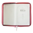 thumbnail image 3 of Biblia Reina Valera 1960 tamaño manual letra grande 12 puntos cubierta tela jean con cinturon de piel rosa con cierre y con índice. Colección Jean., 3 of 12