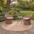 thumbnail image 3 of Safavieh Courtyard Helen Floral Indoor/Outdoor Area Rug, Natural/Terracotta, 5'3" x 5'3" Round, 3 of 8