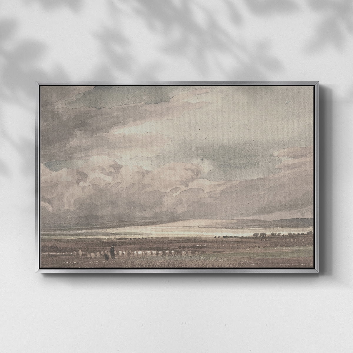 Vintage Landscape-MVII By Wexford Home Framed in Silver Wood Gallery Wrapped Canvas 25 in. x 37 in.