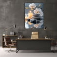 thumbnail image 5 of Mudket White Orchid Flowers with Zen Stones Canvas Wall Art, Serene Water Reflection Spa Wall Decor, Framed Ready to Hang for Living Room Bedroom Office, Calming Botanical Print - 12"L x 8"W, 5 of 10