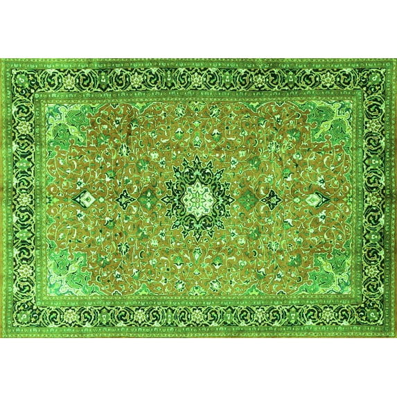 Ahgly Company Indoor Rectangle Persian Green Traditional Area Rugs, 2' x 3'
