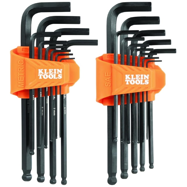 Juego de llaves hexagonales Klein Tools BLS22 con extremo esférico largo de 22 piezas