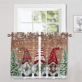 thumbnail image 2 of CUH Xmas Kitchen Valance Christmas Cafe Tier Scarf Slot Top Short Window Curtain Rod Pocket Half Window Drapes Curtain Panel Style-I 1pc-Top Valance: W:18''x H:54'', 2 of 6
