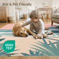 thumbnail image 4 of ODIKA 5'x7' Pink Teal Serene Coastal Escape Design Washable Area Rug Chic Surfside Aesthetic with Beach Vibes Non-Slip, Low Pile, Stain Resistant for Guest Room, Lounge, Apartment, 4 of 7