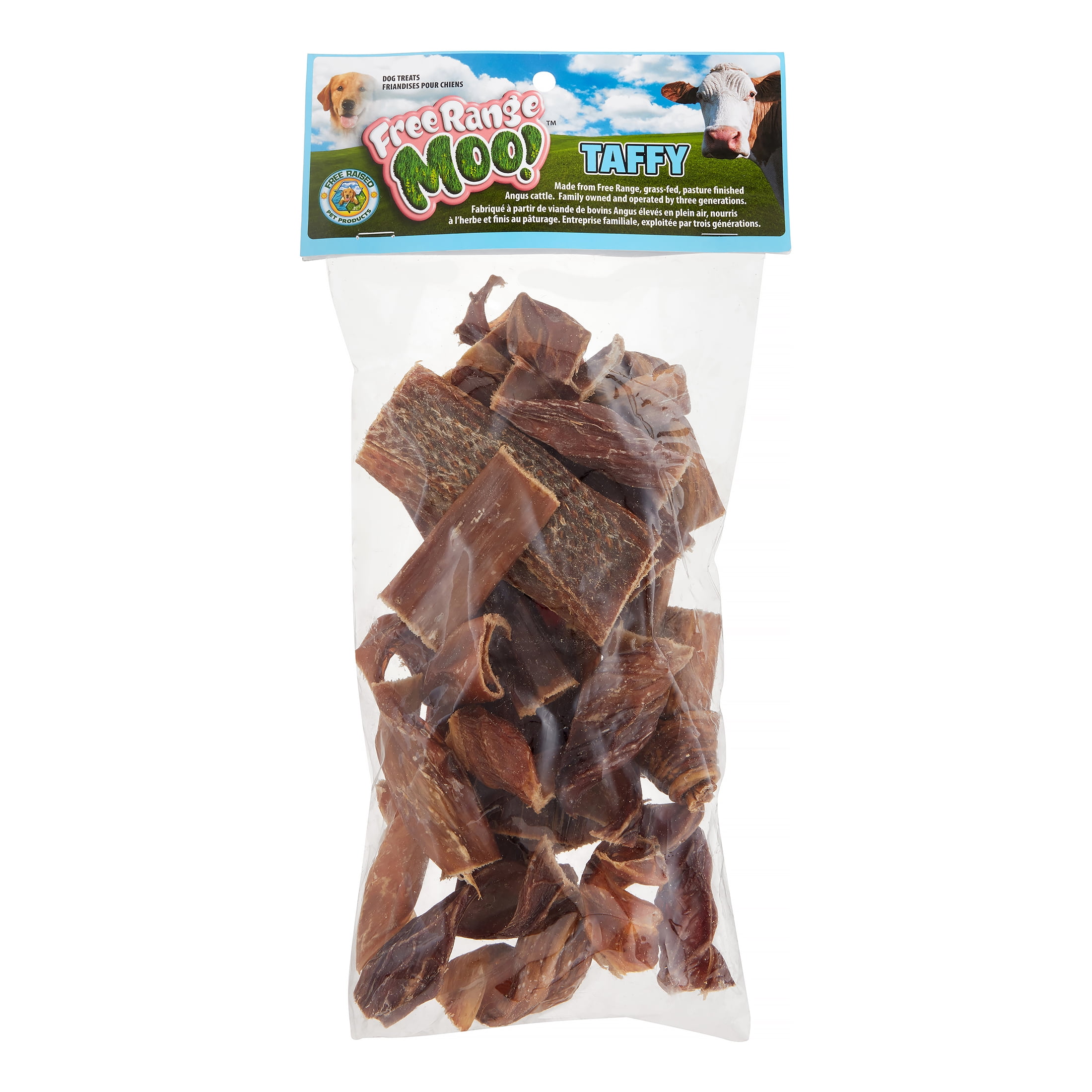 Free Raised Moo Angus Taffy Bites 8 oz by Free Range Dog Chews
