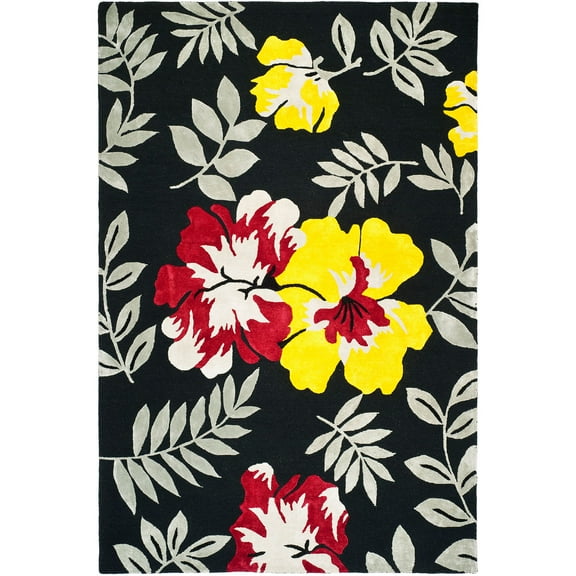 SAFAVIEH Wilton Earnestine Floral Area Rug, Black/Multi, 5'6" x 8'6"