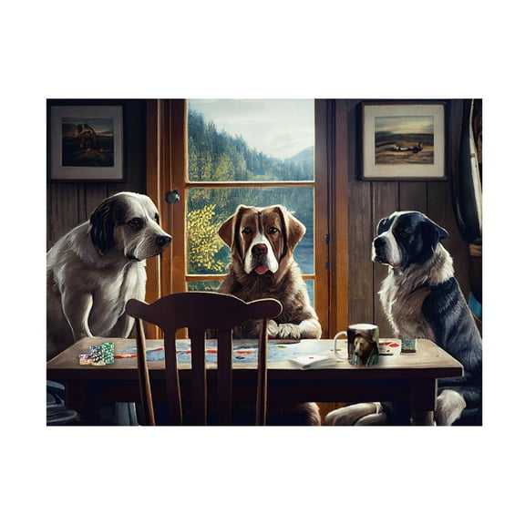 Canvas Wall Art - Sasha 'Dogs I' Wall Art for Living Room, Bedroom, or Office Décor by Trademark Fine Art - 19 x 14 Inches