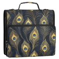 thumbnail image 5 of FORMRS Zipper Binder with Shoulder Strap 2-inch Ring 500 Sheet Capacity File Bag, Peacock Feathers Pattern, 5 of 5