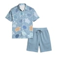 thumbnail image 5 of Mens Summer Short Sets Beach Shorts Sleeve Button Down Shirts Casual Hawaiian Shirt and Shorts Outfit, 5 of 6