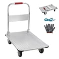 thumbnail image 2 of TidBay Platform Truck, 36" x 24" Foldable Steel Hand Push Cart Dolly, 2000lbs Capacity Heavy Duty Moving Flatbed Cart with 6'' Swivel Wheels for Groceries, Garage, Warehouse, 2 of 5