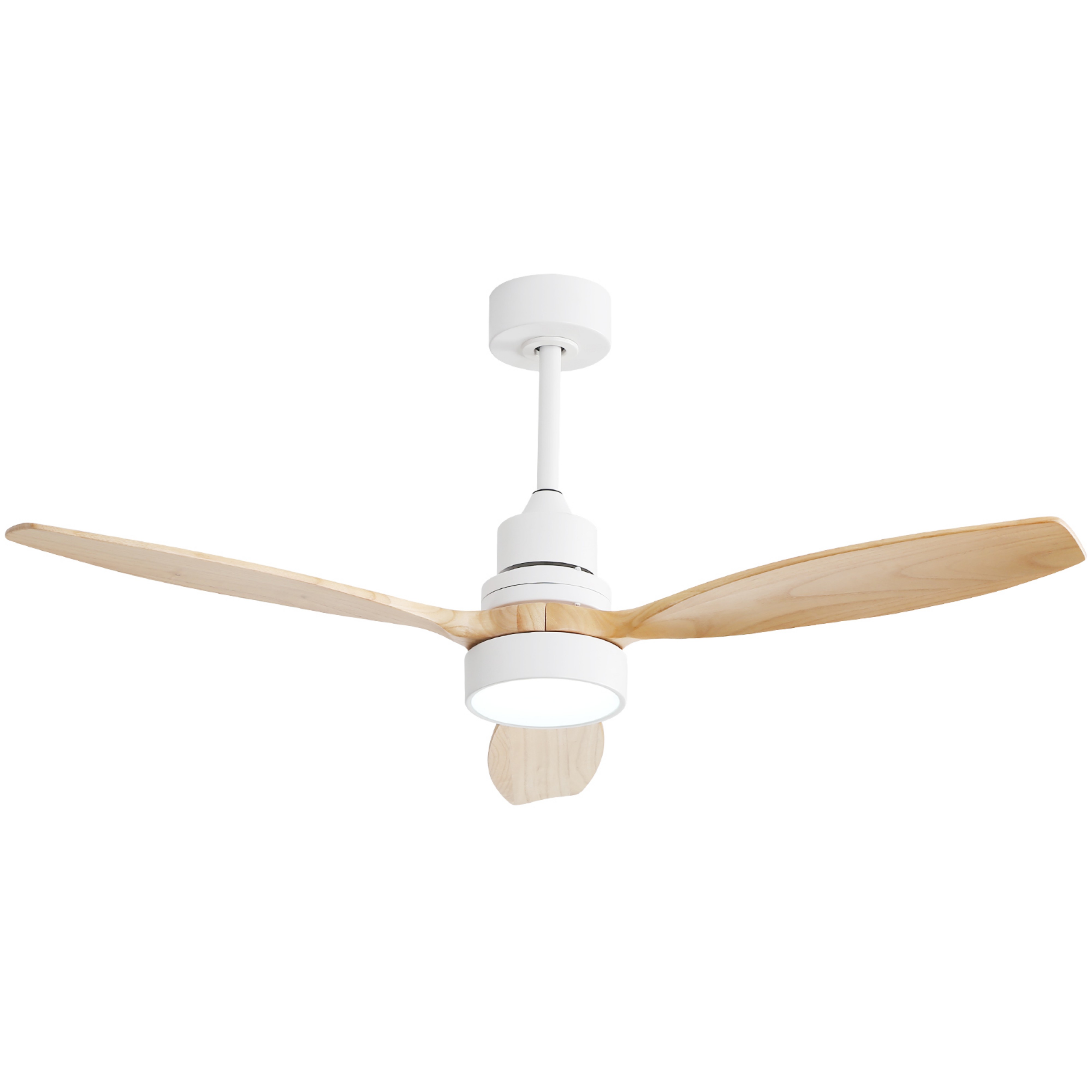 Sofucor 52" Modern White Ceiling Fan with LED Light and Remote Control