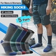 thumbnail image 2 of Calcetines de senderismo MOGGEI de lana merino para mujer y hombre, 5 pares, 2 of 7