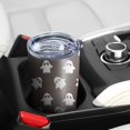 thumbnail image 5 of 20oz Tumblers Brown Halloween Ghost Pattern Stainless Steel Vacuum Insulated Double Wall Travel Tumbler Cups Mug with Lid and Straw,Cleaning Brush for Cold & Hot Drinks, 5 of 7