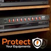 Pyle PDBC70 15 Amp Rack Mountable PDU Power Strip Surge Protector with 9 Outlets