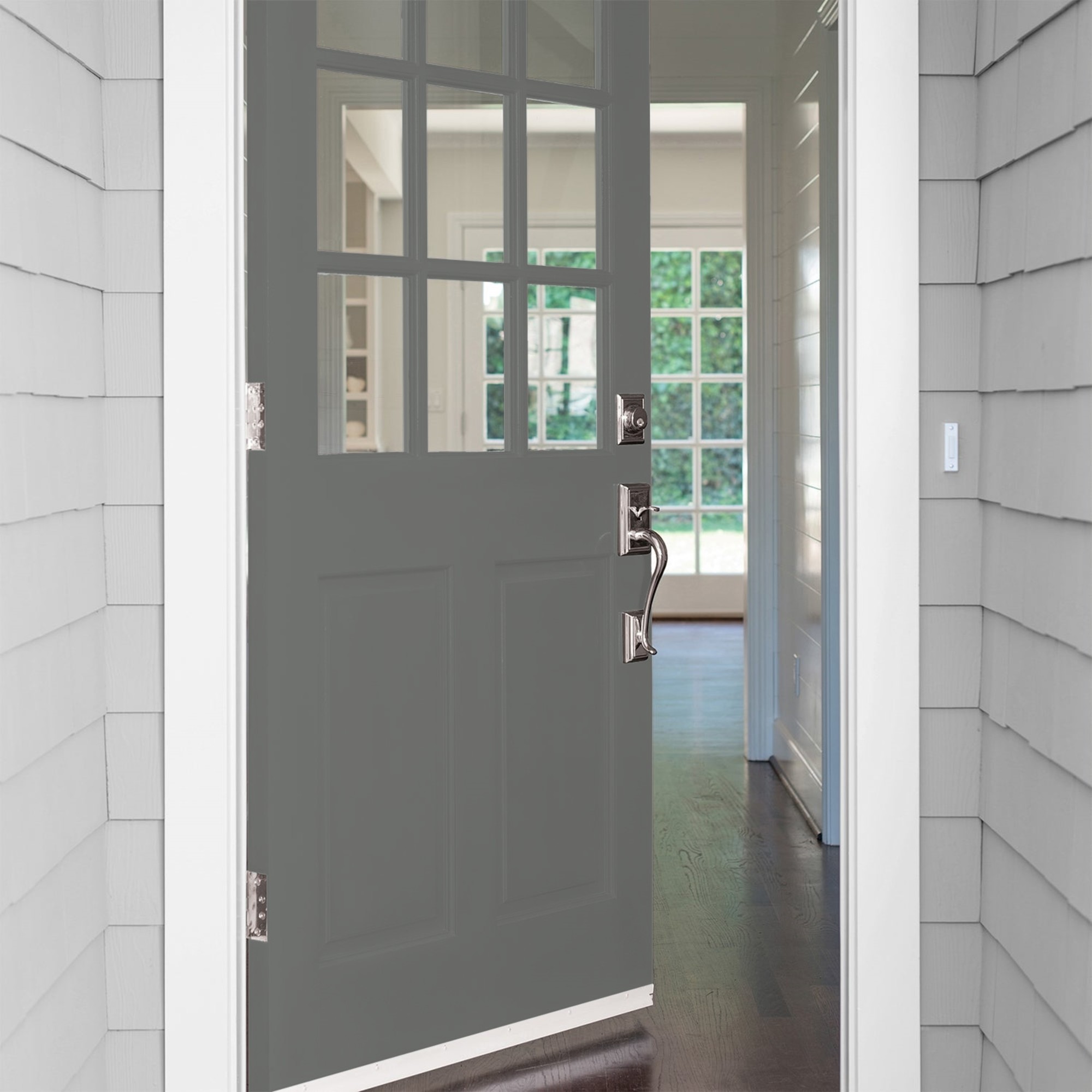 Glidden HEP Up in Smoke / Gray Satin Exterior Paint with Primer, 1 Gallon