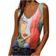 thumbnail image 1 of Mujeres moda sexy sin mangas flor pirnt chaleco u-cuello impreso tops camiseta chaleco blusa tops Pompotops lopia987444, 1 of 1