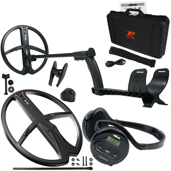 XP Deus Metal Detector Gold & Relic, Hard Case, Backphones and 2 Search Coils