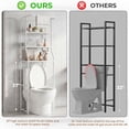 thumbnail image 2 of NUBILY Over The Toilet Storage Cabinet, Metal Bathroom Shelf Organizer with Paper Holder and Hooks, 3 Tier, White, 2 of 9