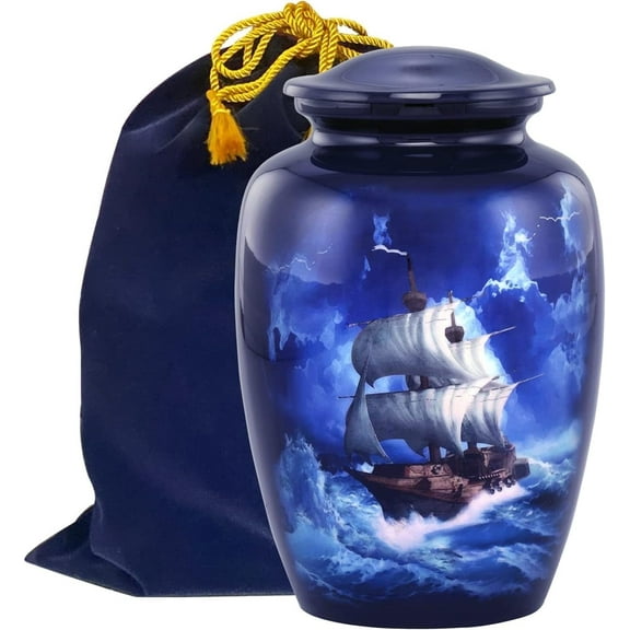 Black and White Marbled Adult Cremation Urns