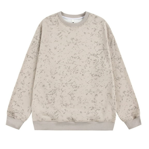 Xzbqbs Men Cotton Sweatshirts Oversized Y2k Crewneck Streetwear Graphic Pullover Hoodie Casual Fashion Light Hoodless Sweatshirt